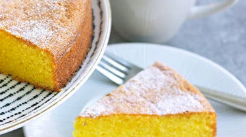 saffron sponge cake on a plate